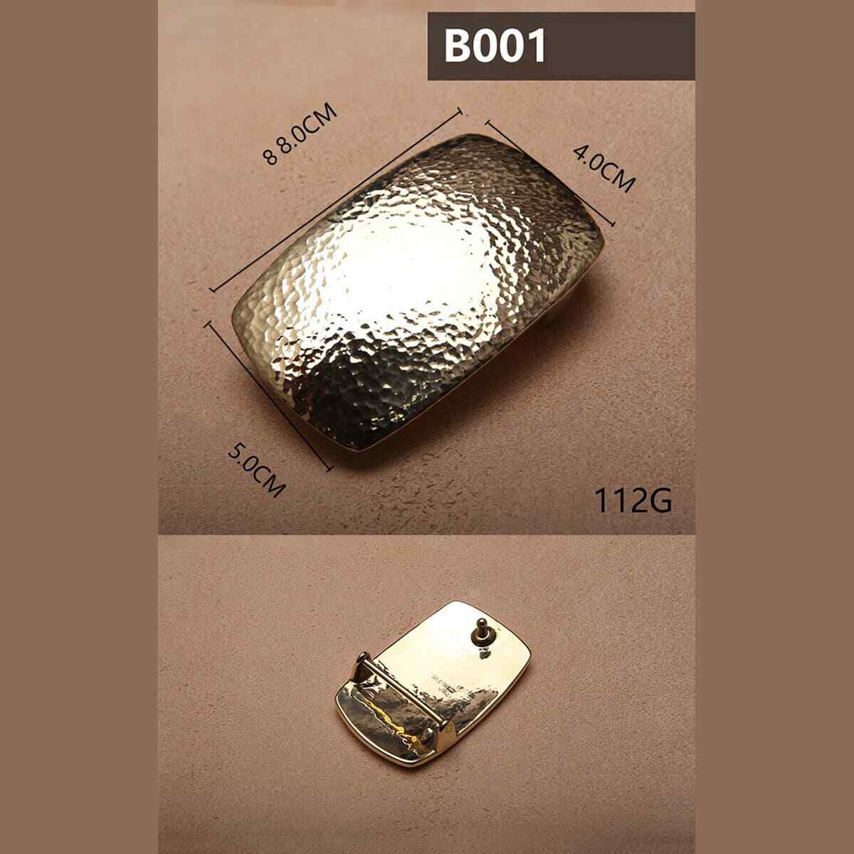 Retro Hammered Striation Solid Brass Pin Belt Buckle for Men Women Leather Craft Diy Making Belt Accessory