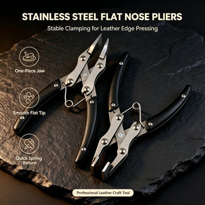 Leather Edge Pressing Pliers Flat Jaw Clamp Tool for DIY Leather Craft Work