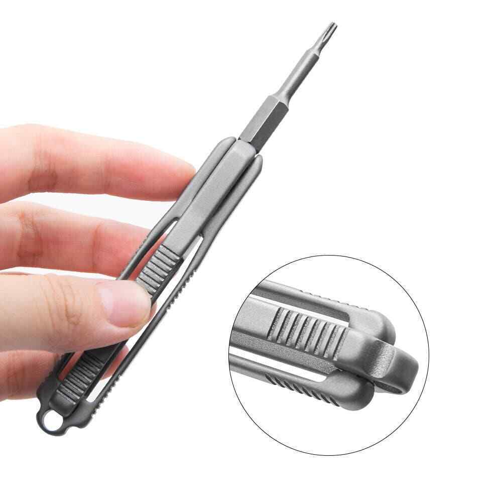 Titanium Handle Screw Driver S2 Steel Portable Outdoor EDC Screwdriver Tools Set