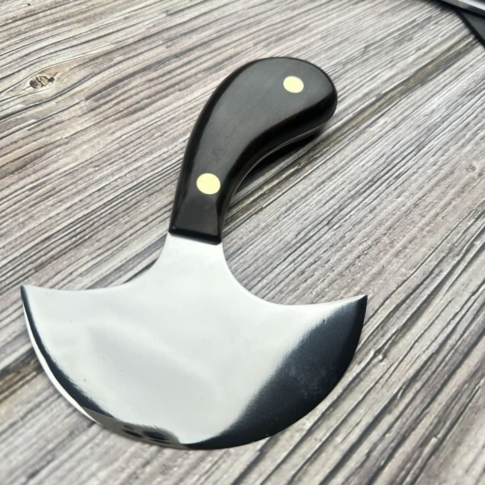 D2 Steel Leather Skiving Knife Half Round Wooden Handle Craft Cutting Tools