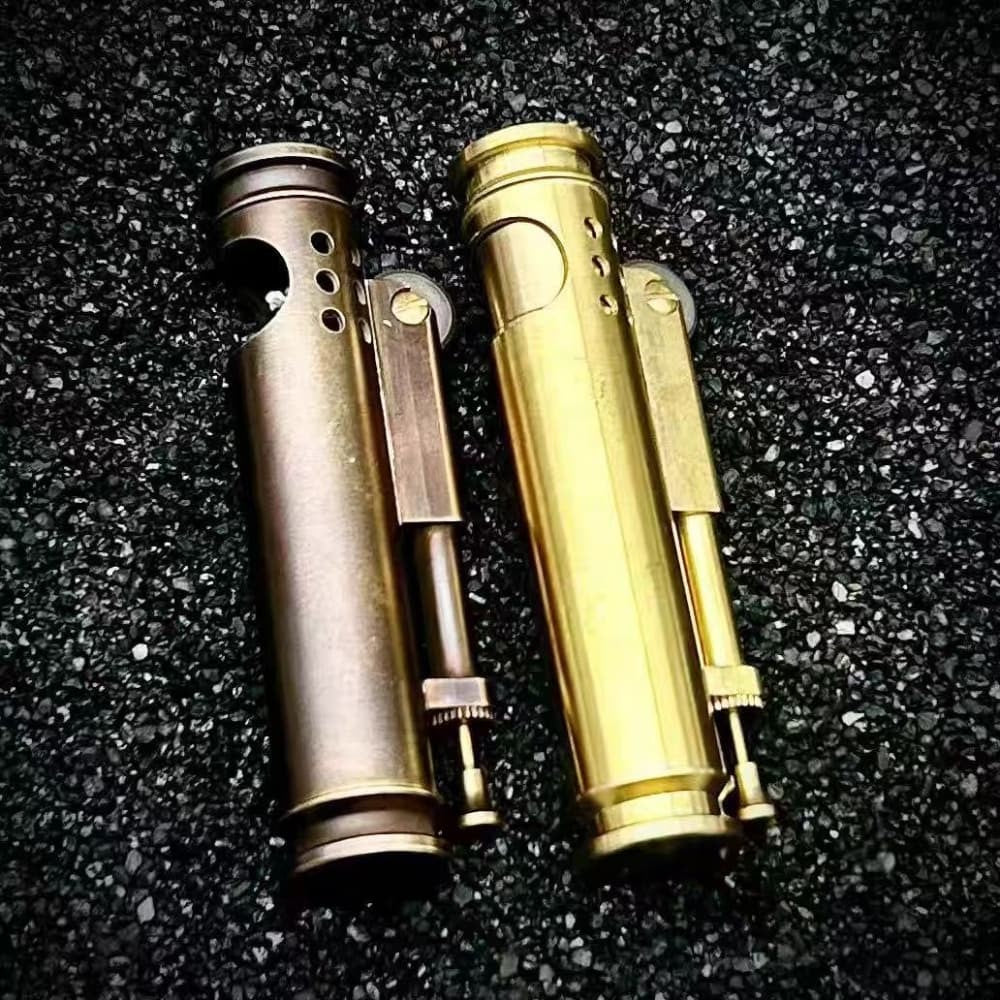 Vintage Solid Brass Lighter Side Ignition Retro Stylish Men Portable EDC Gift