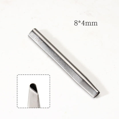 Leather Craft Belt Hole Punch Oval Flat Straight Teardrop Single DIY 440C Tool