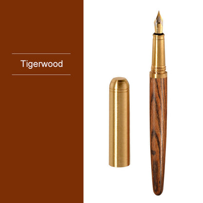 Brass Real Nature Wood Business Ink Pen Sign Pen Creative Gift Pen