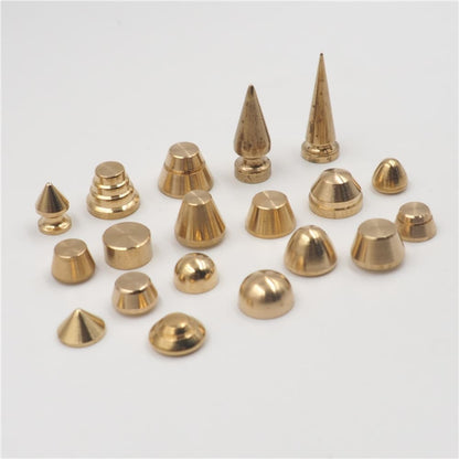 20pcs Solid Brass Pyramid Spikes Punk Rivets Studs Dog Collar Leather Craft DIY