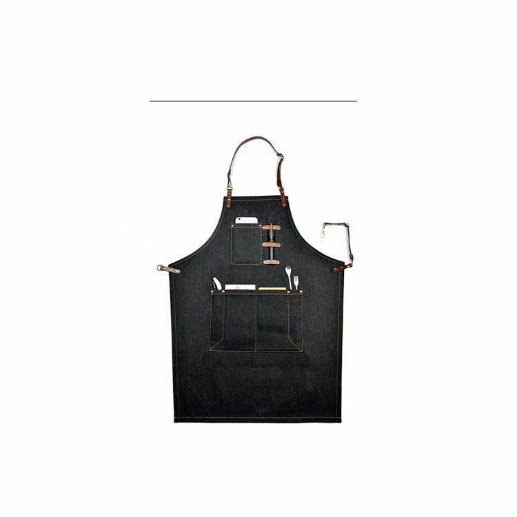 Jeans Denim Apron for Kitchen / Coffe Shop Studio Leather Craft Custom Made Logo