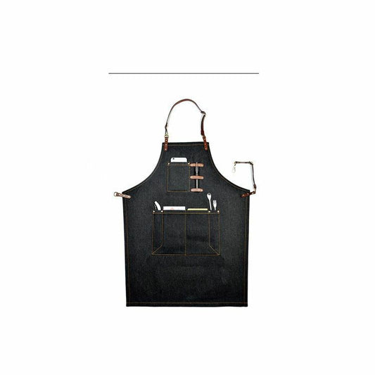 Jeans Denim Apron for Kitchen / Coffe Shop Studio Leather Craft Custom Made Logo