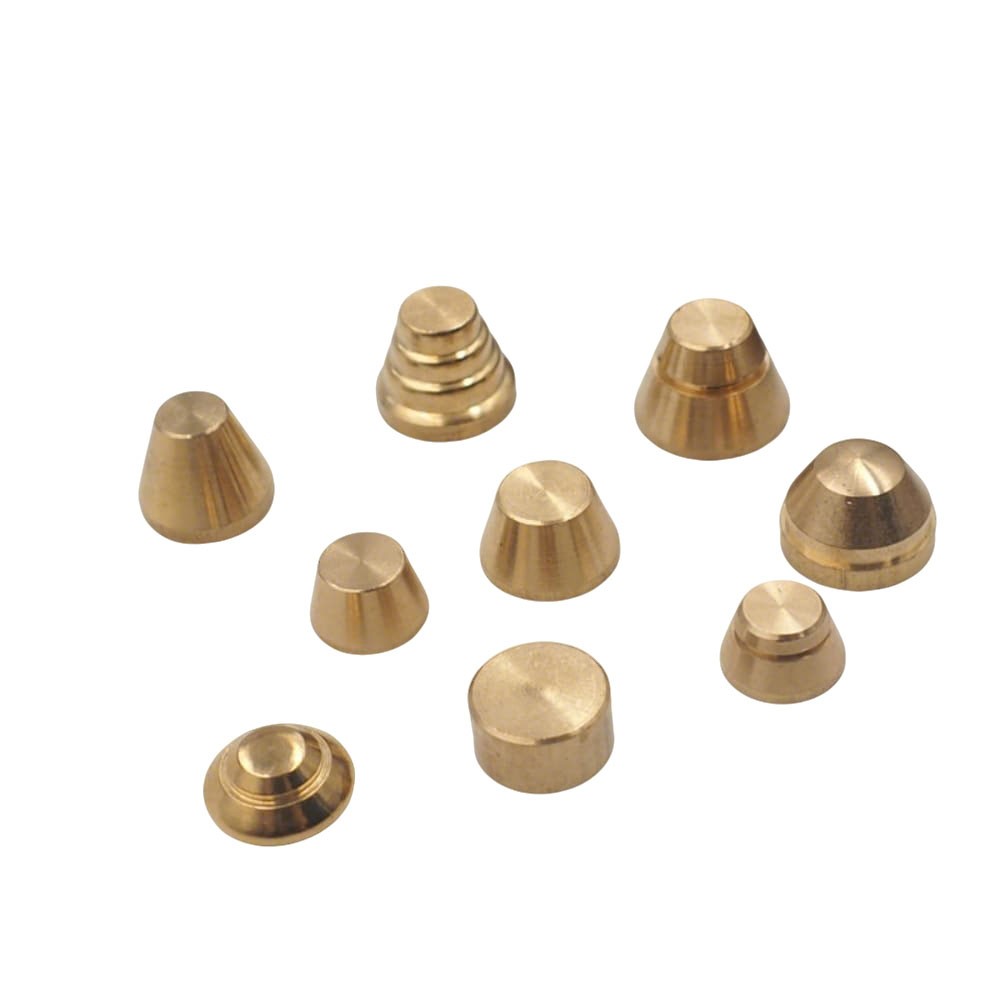 20pcs Solid Brass Pyramid Spikes Punk Rivets Studs Dog Collar Leather Craft DIY