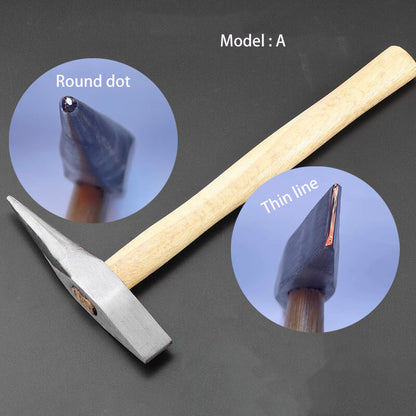 Double Head Hammer for Jewelry Texturing Gold Silver Copper Metalwork Crafting