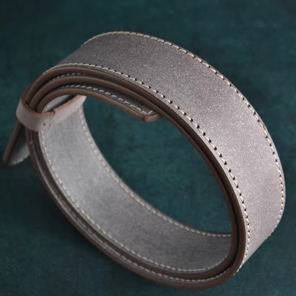 Handcrafted Italian Vegetable Tanned Leather Belt Strap with Hand Sewn Stitch