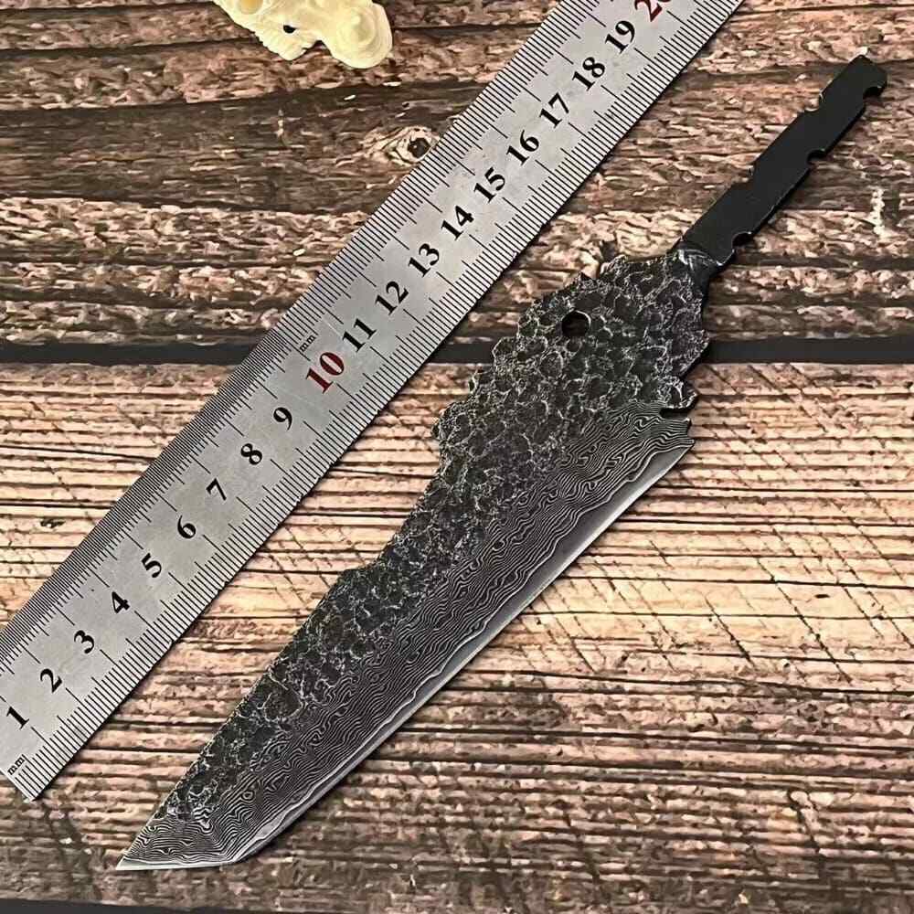 Forged Damascus Steel Billet Blade Blank Making Outdoor Knife EDC Diy Material