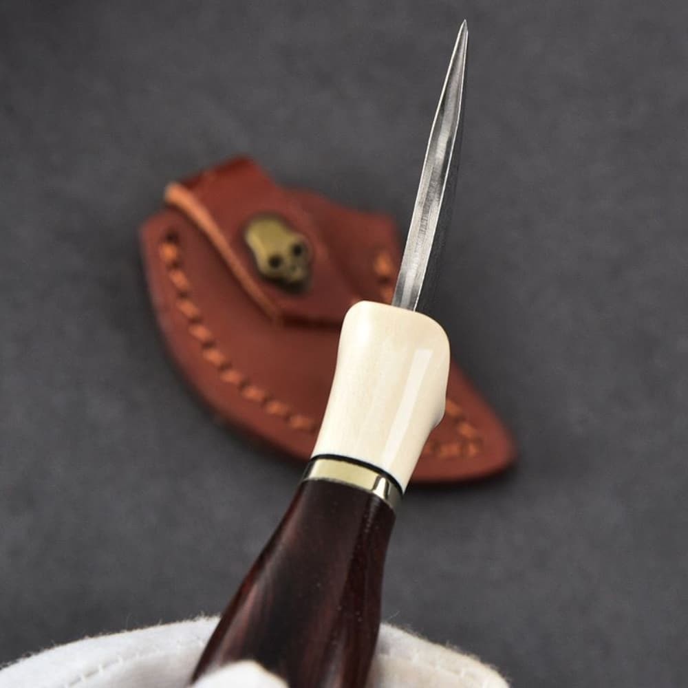 VG10 Damascus Curved Knife Collectible Fruit Tea Agarwood Cutter Gift EDC