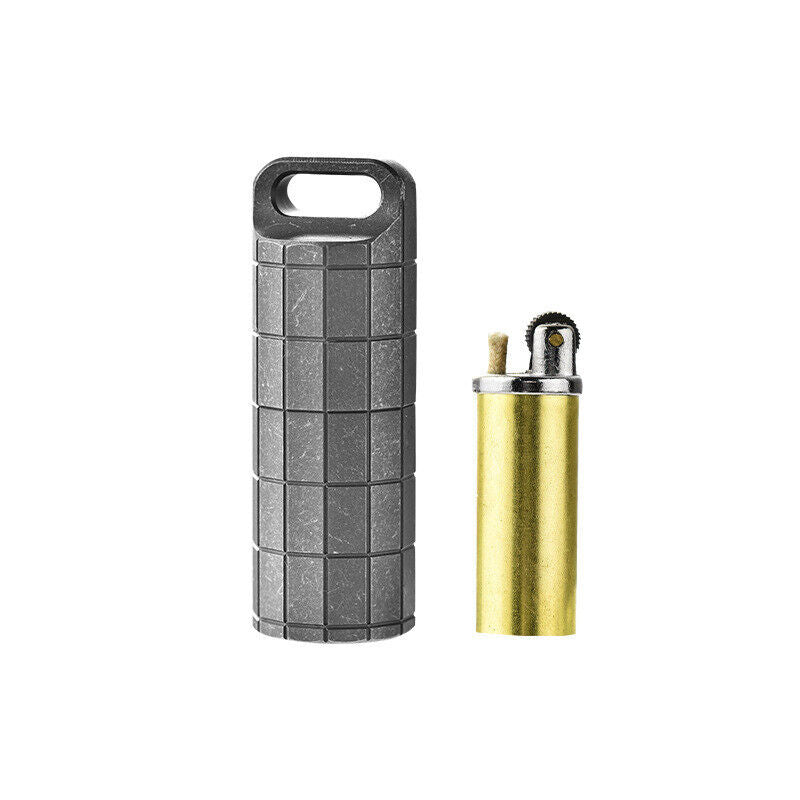 Titanium Waterproof Lighter Pill Case Box Travel Capsule Bottle Holder Container