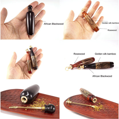 Wooden Craft Mini Bottle With Spoons Keychain Necklace Vials for Storing Herbs