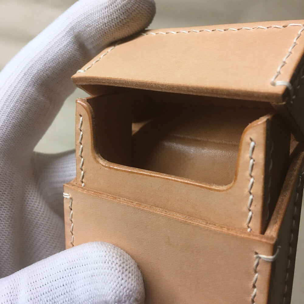 Handmade Custom Made Genuine Leather Cowhide Cigarette Case Pocket Holder Box