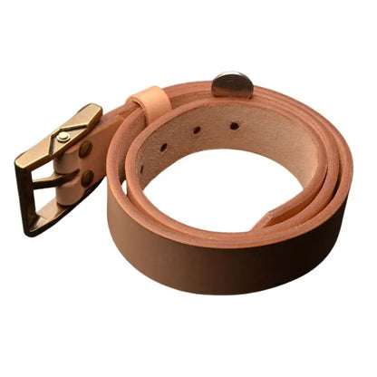 5.5mm Thick Vegetable Tanned Leather Belt Men Pin Buckle Italian Natural Cowhide