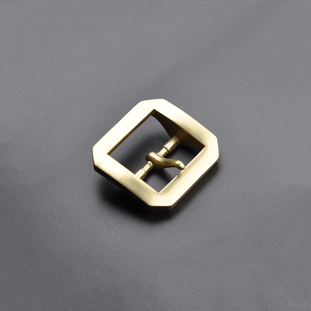 Octagonal Solid Brass Pin Belt Buckle For Men Women Leatherwork Craft DIY 4CM