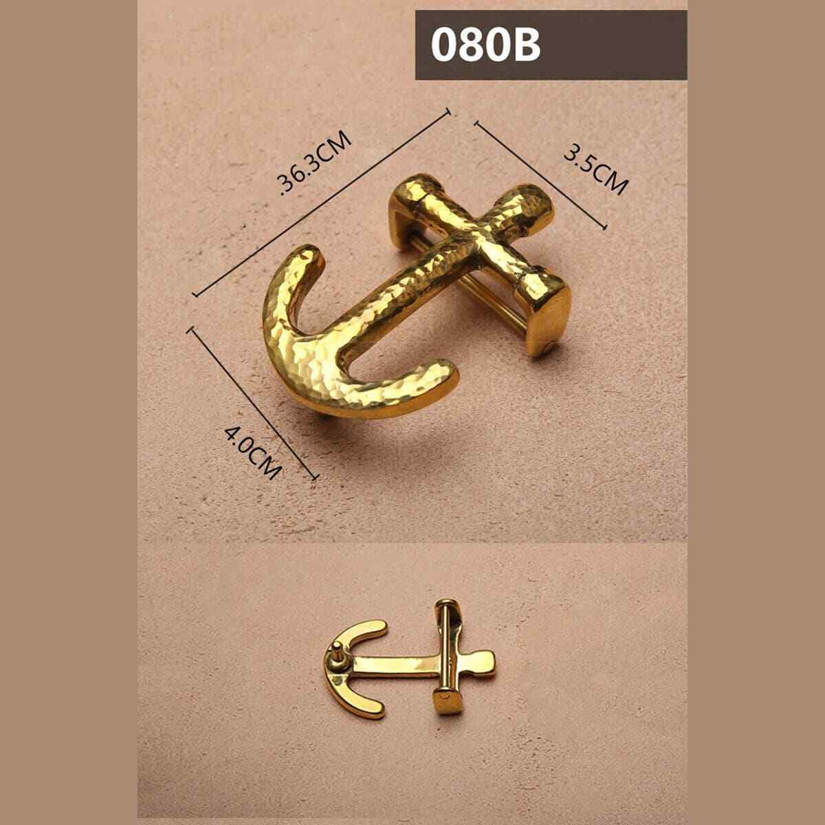 Retro Hammered Striation Solid Brass Pin Belt Buckle for Men Women Leather Craft Diy Making Belt Accessory
