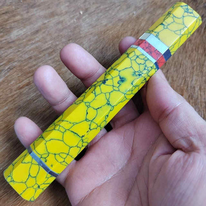 Japanese Style Octagonal Marble Material Handle Making Chief Knife Accessory DIY