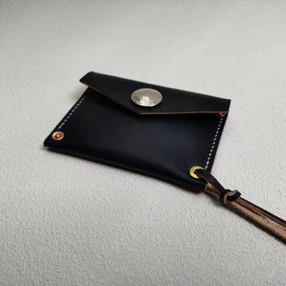 Handmade Japanese Style Unique Design Minimalist Genuine Leather Card Holder