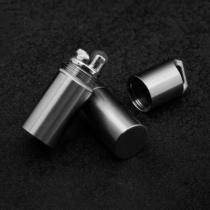 Titanium Mini Kerosene Lighter Waterproof Keychain Pendant Portable EDC Gift