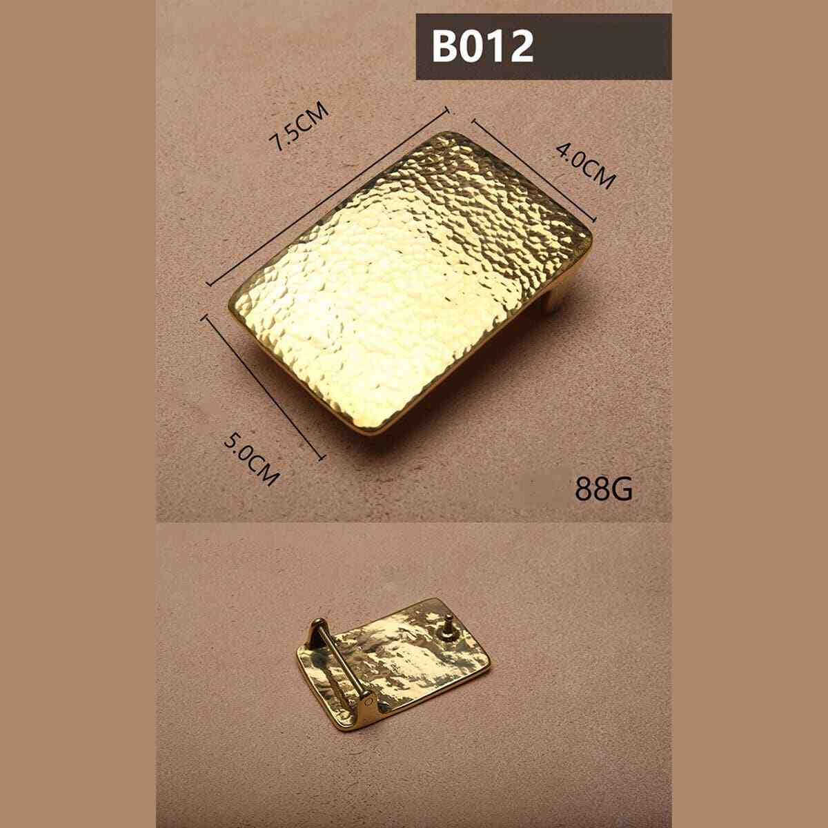 Retro Hammered Striation Solid Brass Pin Belt Buckle for Men Women Leather Craft Diy Making Belt Accessory