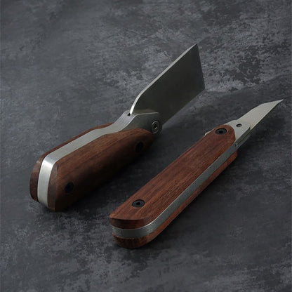 Leather Craft Cutting Knife Black Walnut Handle Tool with Removable Blade