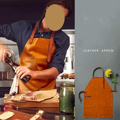 Genuine Leather Apron for Kitchen Handcraft Workshop Can Custom made Logo Stamp