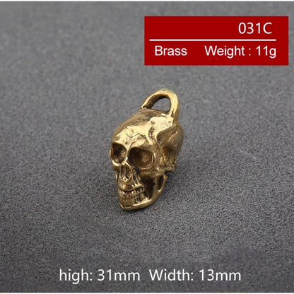Brass Copper Skull Pendant Keychain Vintage Biker Style Creative Accessory