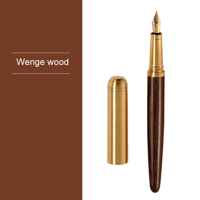 Brass Real Nature Wood Business Ink Pen Sign Pen Creative Gift Pen