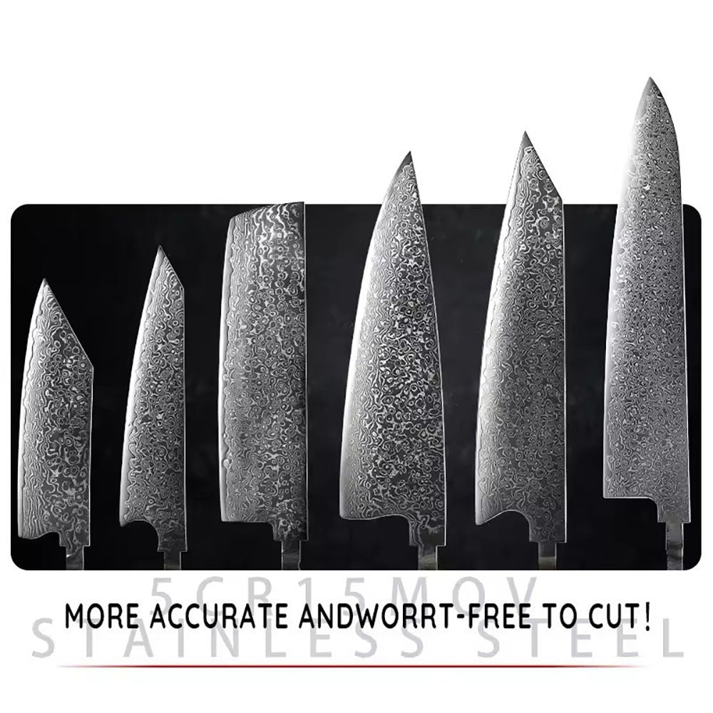 VG10 Damascus Steel Chef Knife Blank Blade DIY Home Hobby Kitchen Tools Material