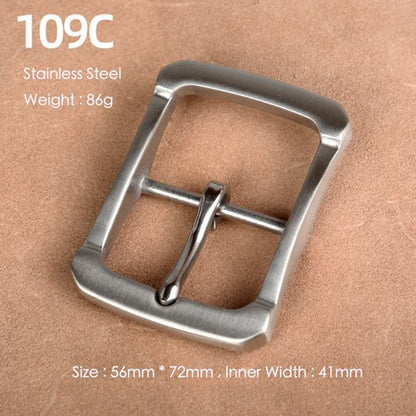 Brass Belt Buckle for Men Leather Belt Pin Buckle Stainless Steel Vintage Style