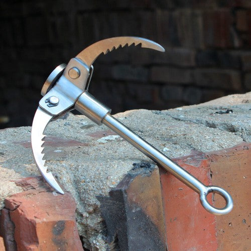 New Style Outdoor Climbing Folding Carabiner Steel Grappling Hook Survival Toos