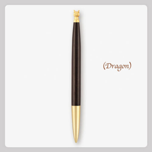 Brass Wood Zodiac Animal Design Signature Pen Customizable Logo Business Office Gift