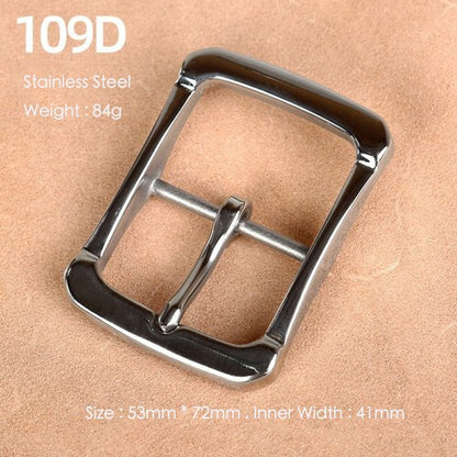 Brass Belt Buckle for Men Leather Belt Pin Buckle Stainless Steel Vintage Style