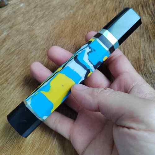 New Japanese Style Octagonal Turquoise Resin Handle Material Making Chief Knife