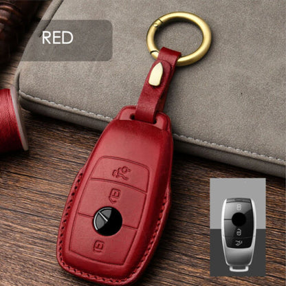 Handmade Genuine Leather Craft Car Key Fob Case Cover Fore Benz Keychains bag