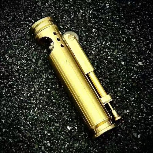Vintage Solid Brass Lighter Side Ignition Retro Stylish Men Portable EDC Gift