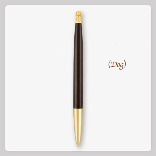 Brass Wood Zodiac Animal Design Signature Pen Customizable Logo Business Office Gift