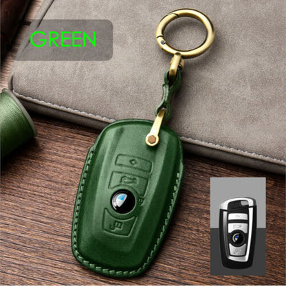 Handmade Genuine Leather Craft Car Key Fob Case Cover Fore BMW Keychains bag