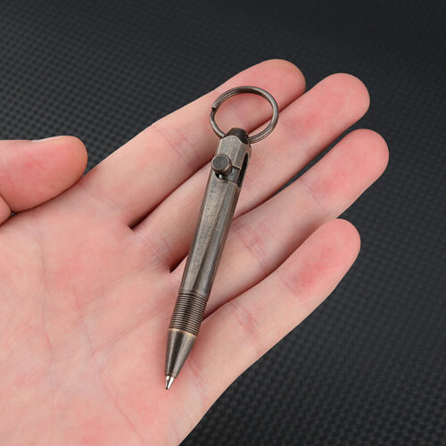 Creative Mini Solid Brass Bolt Action Ball Point Pen Copper Pocket EDC Gift