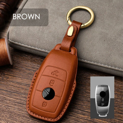 Handmade Genuine Leather Craft Car Key Fob Case Cover Fore Benz Keychains bag