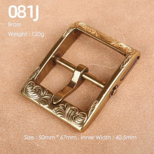 Brass Belt Buckle for Men Leather Belt Pin Buckle Stainless Steel Vintage Style