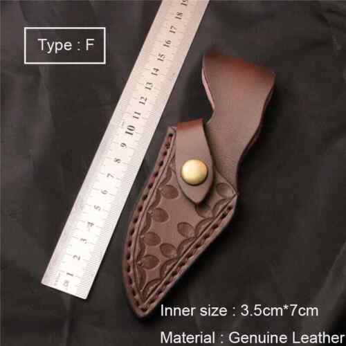 Leather Carft Genuine Cowhide Leather Knife Sheath Blade Cover Pouch Belt Clip