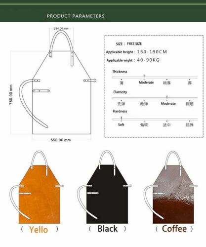 Genuine Leather Apron for Kitchen Handcraft Workshop Can Custom made Logo Stamp