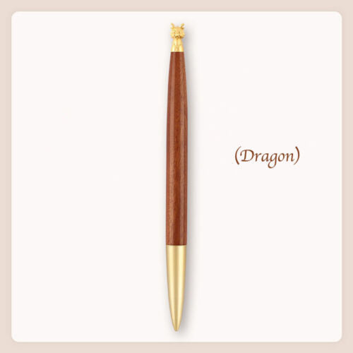 Brass Wood Zodiac Animal Design Signature Pen Customizable Logo Business Office Gift