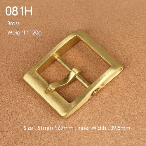 Brass Belt Buckle for Men Leather Belt Pin Buckle Stainless Steel Vintage Style