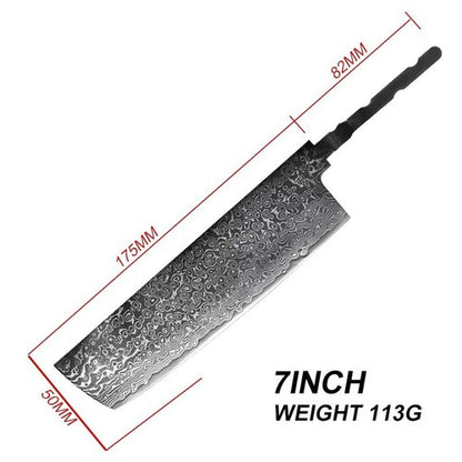 VG10 Damascus Steel Chef Knife Blank Blade DIY Home Hobby Kitchen Tools Material