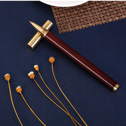 Custom Made Retro Solid Brass Sandalwood Craft Pen Ball Point Pen EDC Gift