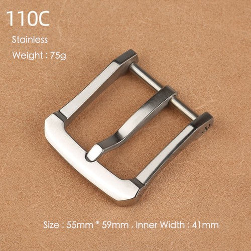 Brass Belt Buckle for Men Leather Belt Pin Buckle Stainless Steel Vintage Style