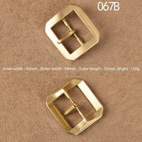 Octagonal Solid Brass Pin Belt Buckle For Men Women Leatherwork Craft DIY 4CM